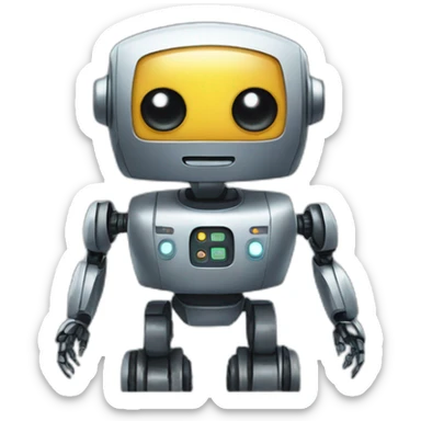 robot friend group sticker