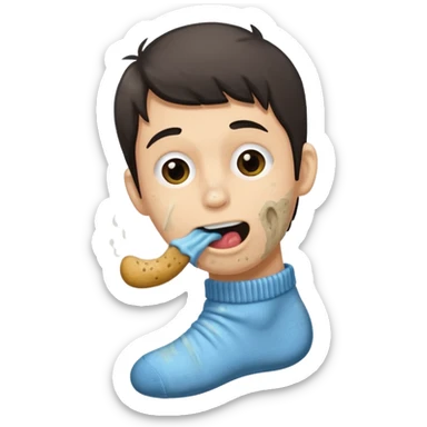 eating sock emoji sticker