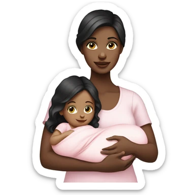 mom holding newborn baby girl with blue eyes and white skin baby dark hair white skin newborn girl pink sticker