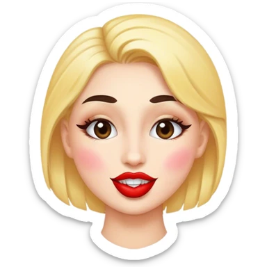 kiss make up happy face sticker