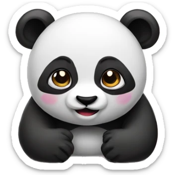 Panda pink emoji sticker