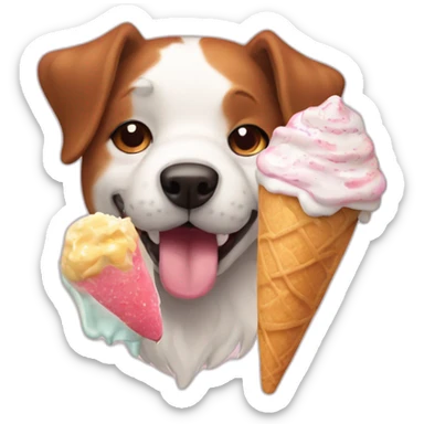perritos comiendo helado sticker