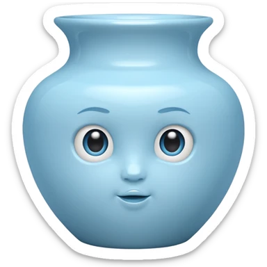 porcelain vase baby blue   sticker