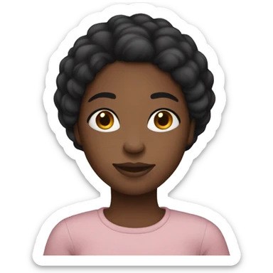 Cozy black girl with straight hair sticker