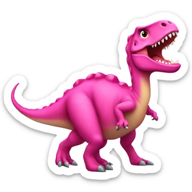 Dinosaur with pink outfit   sticker