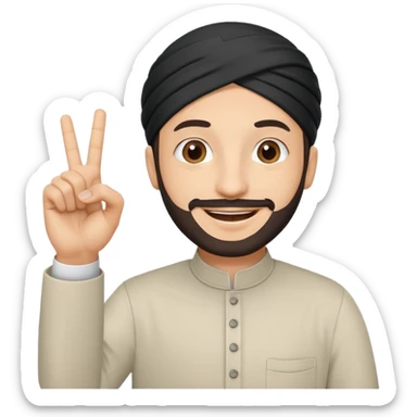 happy muslim man positive sign finger sticker