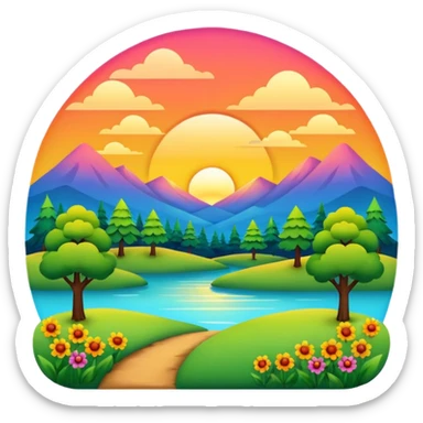 Pôr do sol com Natureza  sticker