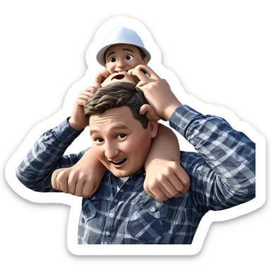 boys having fun outdoors sticker