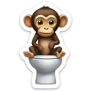 Monkey on the toilet sticker