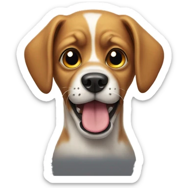 Dog wearing a horror sticker