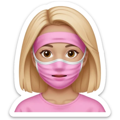 girl with a pink skincare face mask sticker
