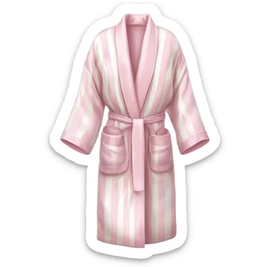 light pink and white striped silk robe sticker
