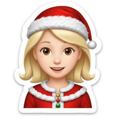 menina trajes natalinos e um olhar feliz sticker