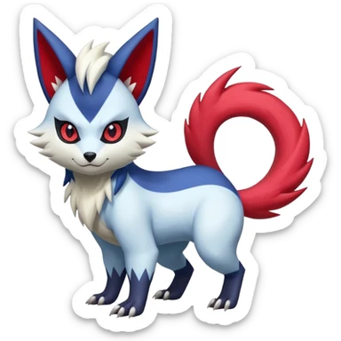 Zeraora-Zangoose-Absol-Zorua-Furret-fusion-animal-Fakémon-hybrid-creature  sticker