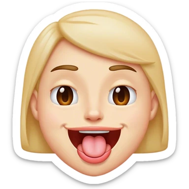 Wink face with tongue out and up sticker