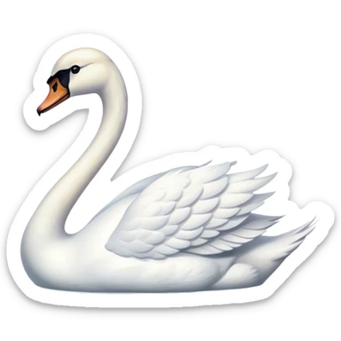 A white swan on the pond. sticker