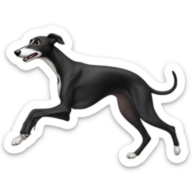 Black Greyhound running sticker