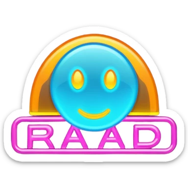  a neon sign that says RAID sticker