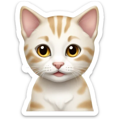 Cream and white colored tabby kitten sticker