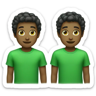 boys in matching green shirts sticker