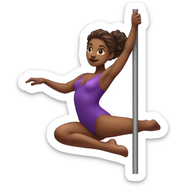 brown skinned pole dancing woman wearing a purple leotard sticker