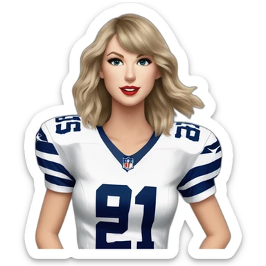 taylor-swift-in-nfl-cowboys-jersey sticker