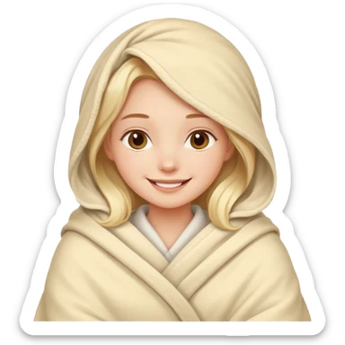 cute girl cosy blanket emoji sticker