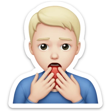 Person choking themself sticker