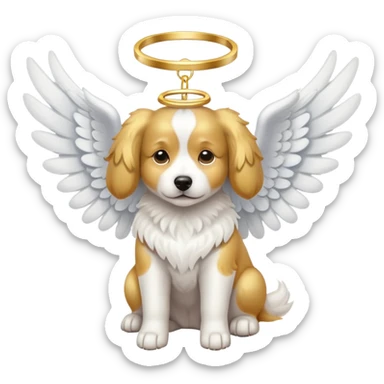 Dog with angel wings sticker