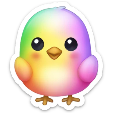 Kawaii rainbow pastel chick in farm snow globe  sticker