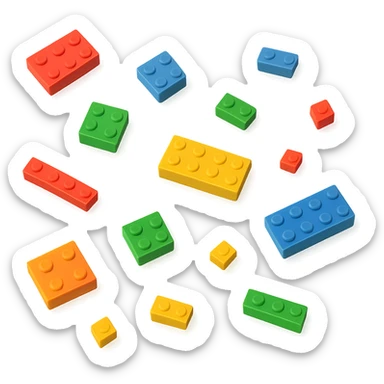 lego blocks scattered, multiple colors, minimalistic feel sticker