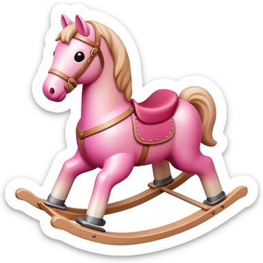 Rocking horse toy with gradient from pink to beige sticker