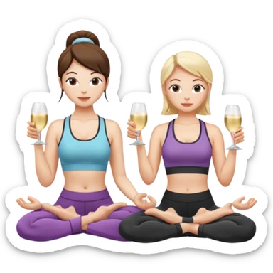 two girl yoga and prosecco  sticker
