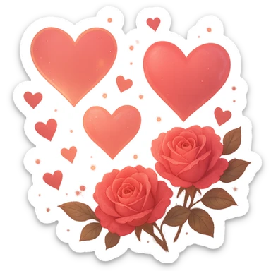 pink love theme, romantic and warm, no background sticker