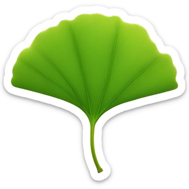 Hoja de ginkgo biloba estilo Pixar sonriendo  sticker