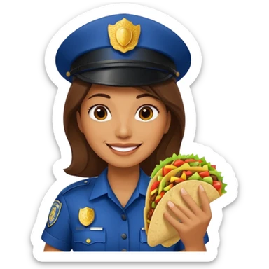 woman police holding taco sticker