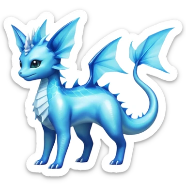Lumineon-Vaporeon-Dragonair-Fakémon-hybrid-creature (full body)  sticker