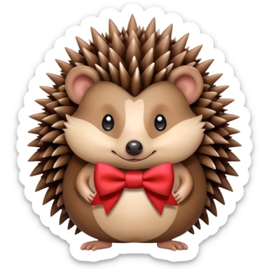 Hedgehog with a bow  sticker