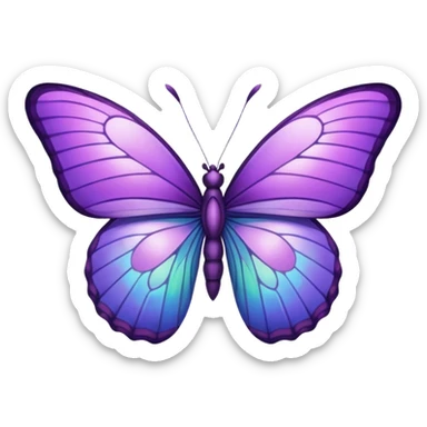 Purple butterfly in emoji sticker
