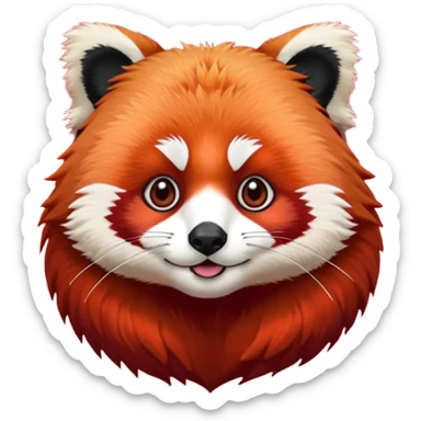 Make a logo of a red panda but instead of ginger fur, its fur is crimson red sticker