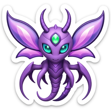 Abstract Genesect-Lunala-ET-hybrid-fantasy-creature sticker