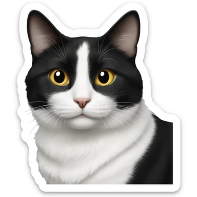 black and white cat sticker