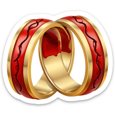 2 bloody wedding rings sticker