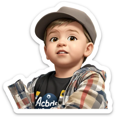 boy wearing a hat sticker