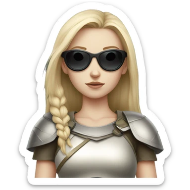 Pale-skinned Girl warrior with dark sunglasses sticker