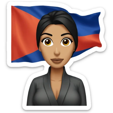 Kim Kardashian with Armenian flag sticker