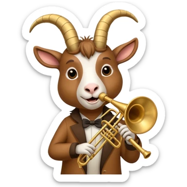 Goat playing trombone sticker