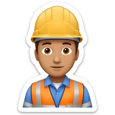 engineer in hard hat view from above sticker
