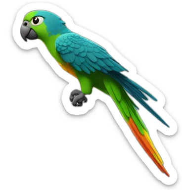 parrot flying in thunderstorm sticker