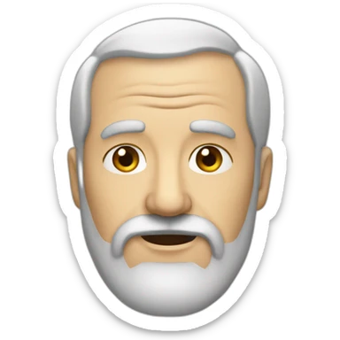 old balding man with black curly beard sticker